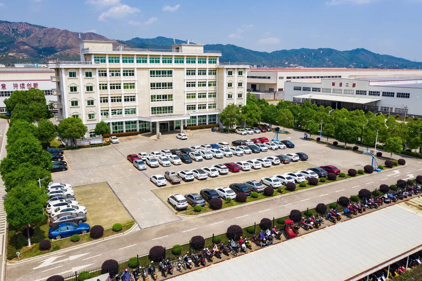 Office building at the Super Tech manufacturing campus in Longyan, Fujian