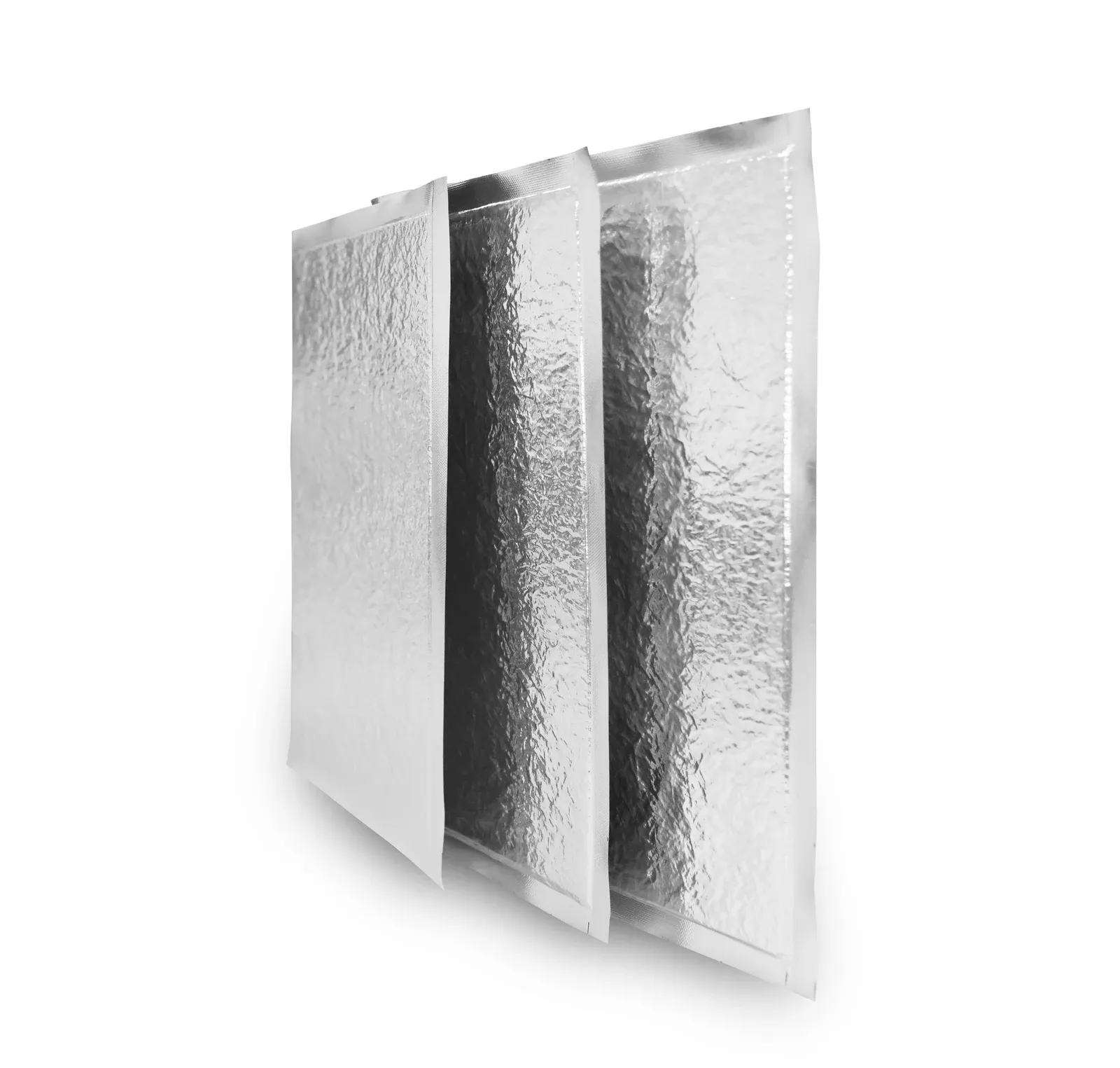 Ultra-thin VIP panels standing side by side.
