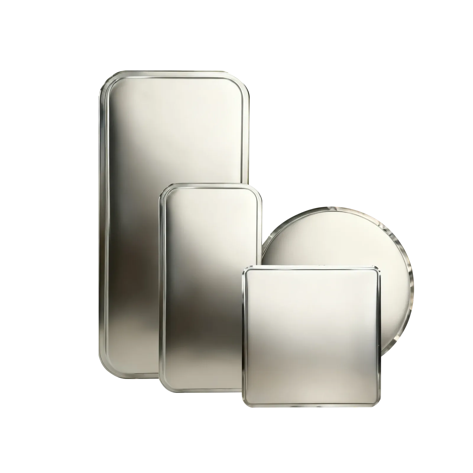 Stainless-steel VIP family with rectangular and circular forms.