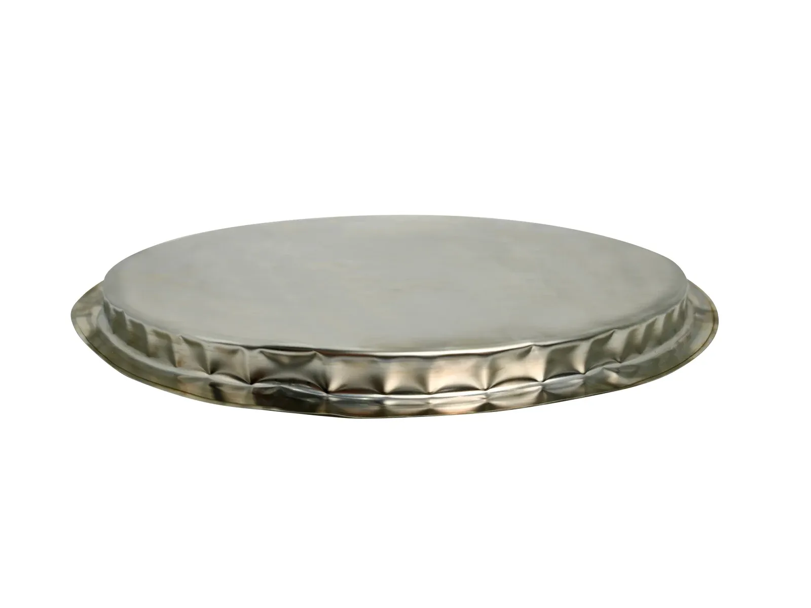 Circular stainless-steel VIP viewed from the side.
